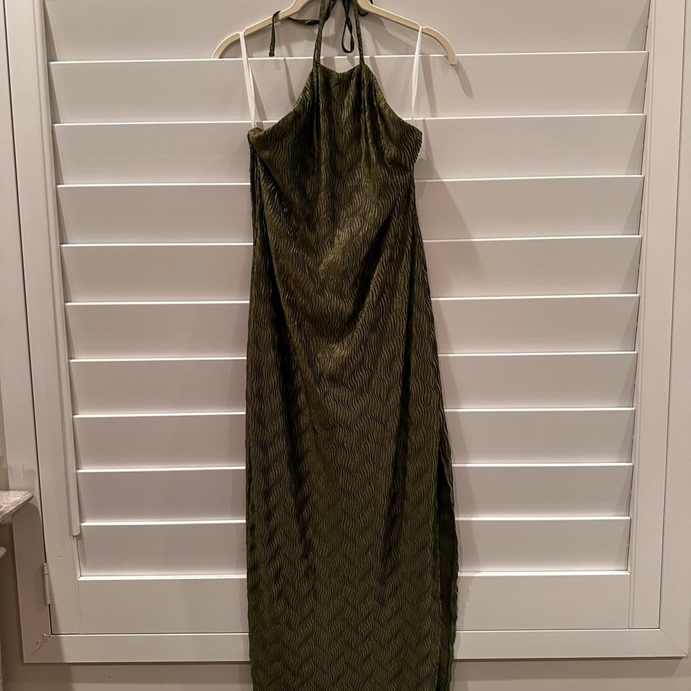 House of Harlow Olive Green halter dress Small
